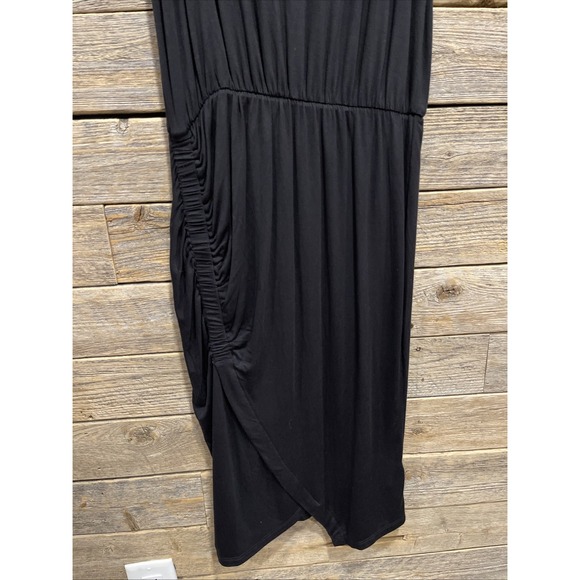 NWT 24/7 Maurices Women's Black‎ Maxi Dress Sleeveless Ruched Side Slit Size S - Picture 2 of 7